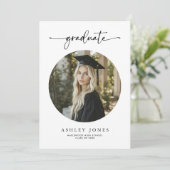 Modern Script Afstuderen 4 Fotocollage Afstuderen Kaart (Staand voorkant)