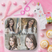 Modern script AFSTUDEREN 4 fotocollage Papieren Bordje (Feest)