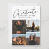 Modern Script Afstuderen 4 foto's Afstuderen Aankondiging (Voorkant)