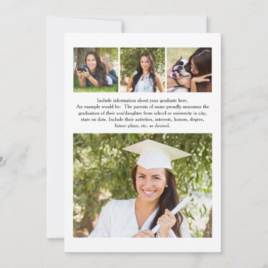 Modern script Afstuderen 5 Aangepaste fotokleuren Kaart (Achterkant)