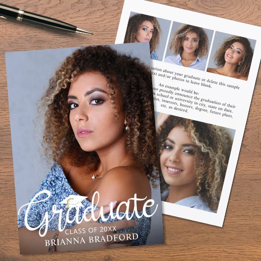 Modern script Afstuderen 5 aankondiging foto