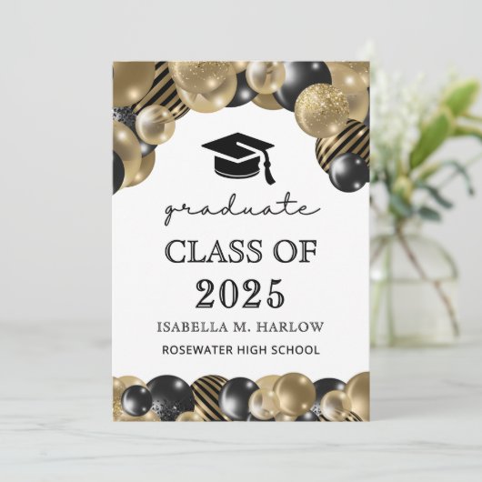 Modern script Afstuderen Aankondiging (Staand voorkant)