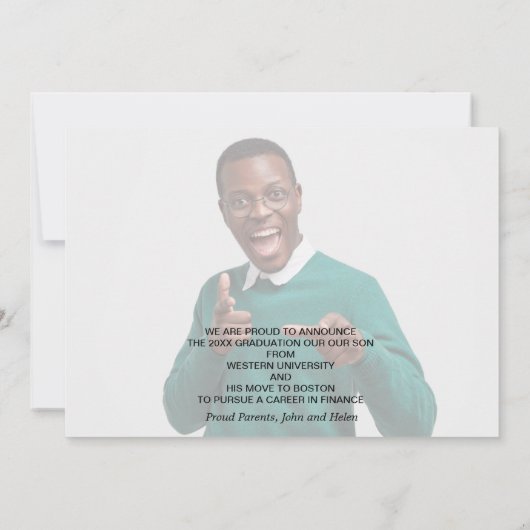 Modern Script-Afstuderen Aankondiging (Achterkant)