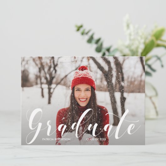 Modern Script-Afstuderen Aankondiging (Staand voorkant)