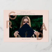 Modern Script Afstuderen Aankondiging Folie Kaart (Voorkant)