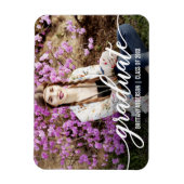 Modern Script Afstuderen Aankondiging Foto Wt Magneet (Verticaal)