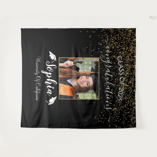 Modern Script Afstuderen Achtergrond | Afstuderen Wandkleed (Voorkant (horizontaal))