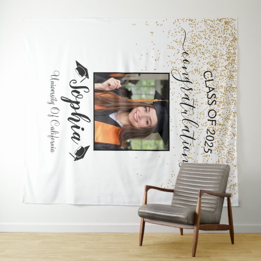 Modern Script Afstuderen Achtergrond | Afstuderen Wandkleed (In Situ (horizontaal))