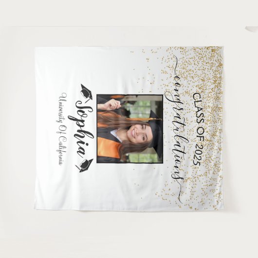 Modern Script Afstuderen Achtergrond | Afstuderen Wandkleed (Voorkant (horizontaal))