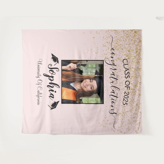 Modern Script Afstuderen Achtergrond | Afstuderen  Wandkleed (Voorkant (horizontaal))