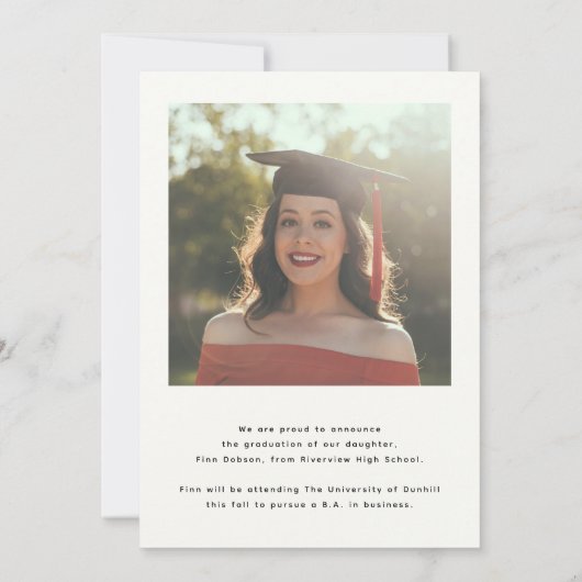 Modern Script Afstuderen Adventure Begint Foto Aankondiging (Achterkant)