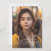 Modern script Afstuderen Afstuderen foto Aankondiging (Voorkant)