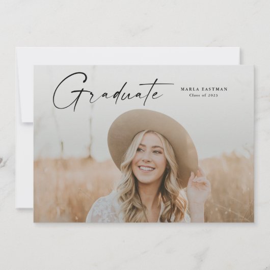 Modern script Afstuderen Afstuderen foto Kaart (Voorkant)