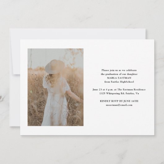 Modern script Afstuderen Afstuderen foto Kaart (Achterkant)