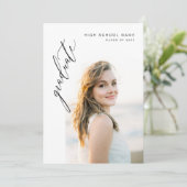 Modern script Afstuderen Afstuderen foto Kaart (Staand voorkant)