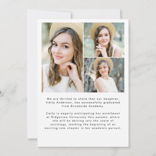 Modern script Afstuderen Afstuderen foto Kaart (Achterkant)