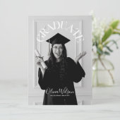Modern script Afstuderen Afstuderen foto Kaart (Staand voorkant)