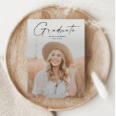 Modern script Afstuderen Afstuderen foto Magnetische Uitnodiging