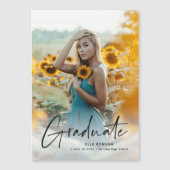 Modern script Afstuderen Afstuderen foto Magnetische Uitnodiging (Voorkant)