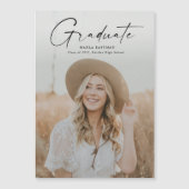 Modern script Afstuderen Afstuderen foto Magnetische Uitnodiging (Voorkant)