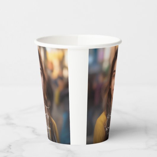 Modern script Afstuderen Afstuderen foto Papieren Bekers (Links)