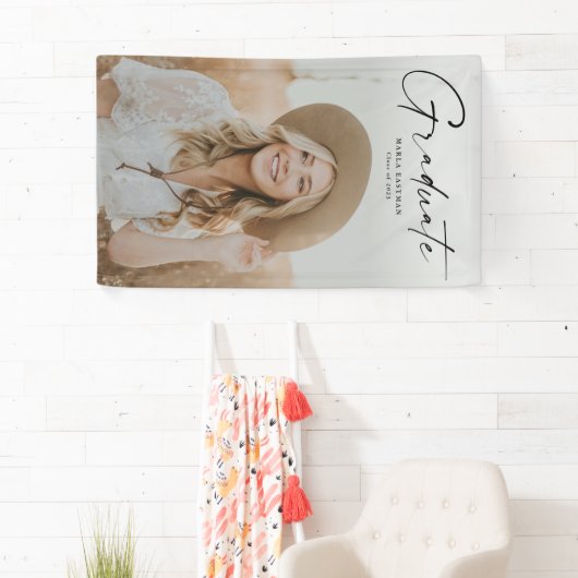 Modern script Afstuderen Afstuderen foto Spandoek (Insitu)