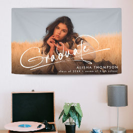 Modern script Afstuderen Afstuderen foto Spandoek