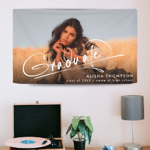Modern script Afstuderen Afstuderen foto Spandoek