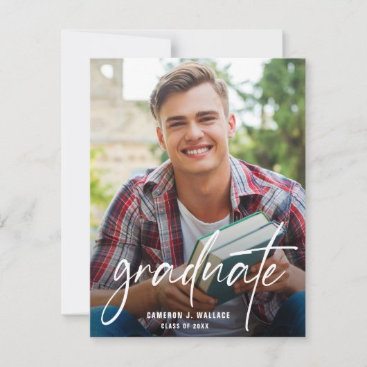 Modern Script Afstuderen Afstuderen voor aangepast Aankondiging (Voorkant)