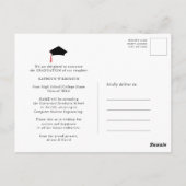 Modern script Afstuderen BBQ Party Invitation Briefkaart (Achterkant)