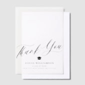 Modern script afstuderen bedankt overlay vellum uitnodigingen (Offset)