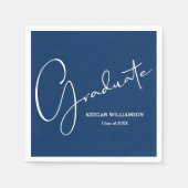 Modern Script Afstuderen Blauw Servet (Voorkant)
