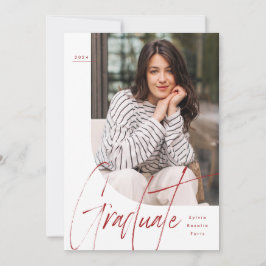 Modern script afstuderen één foto afstuderen kaart