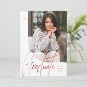 Modern script afstuderen één foto afstuderen kaart (Staand voorkant)