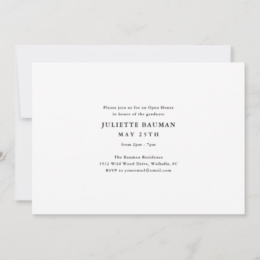 Modern Script Afstuderen eenvoudig 3 foto Afstuder Kaart (Achterkant)