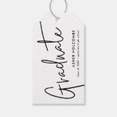 Modern Script Afstuderen Eenvoudig Afstuderen Favo Cadeaulabel (Voorkant)