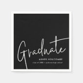 Modern script Afstuderen eenvoudig Afstuderen Servet (Voorkant)