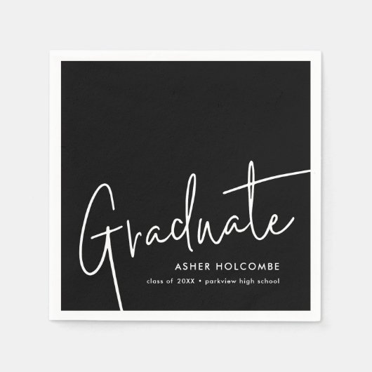 Modern script Afstuderen eenvoudig Afstuderen Servet (Voorkant)
