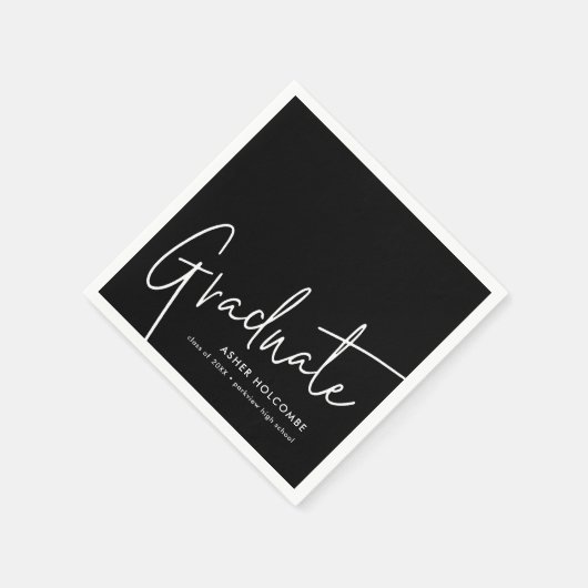 Modern script Afstuderen eenvoudig Afstuderen Servet (Hoek)