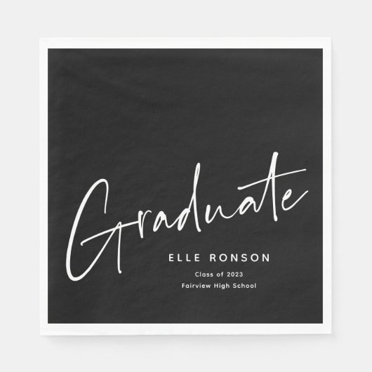 Modern script Afstuderen eenvoudig Afstuderen Servet (Voorkant)