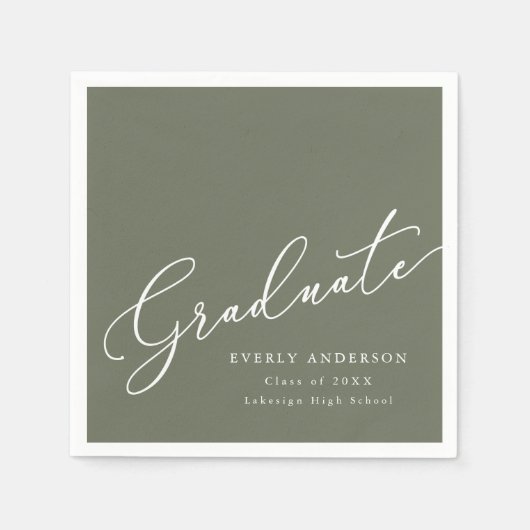 Modern script Afstuderen eenvoudig Afstuderen Servet (Voorkant)