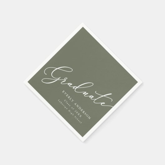 Modern script Afstuderen eenvoudig Afstuderen Servet (Hoek)