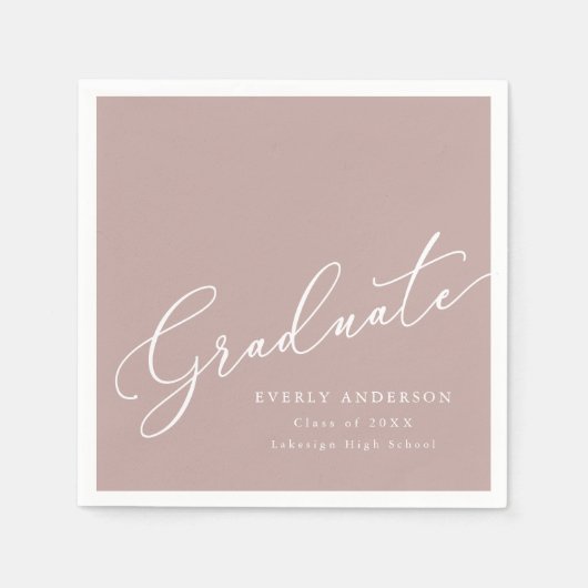 Modern script Afstuderen eenvoudig Afstuderen Servet (Voorkant)
