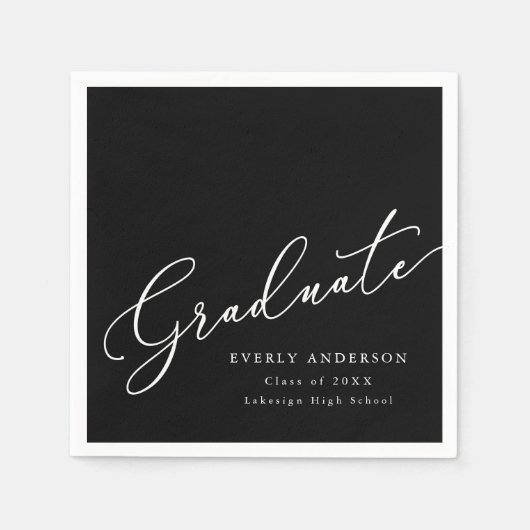 Modern script Afstuderen eenvoudig Afstuderen Servet (Voorkant)