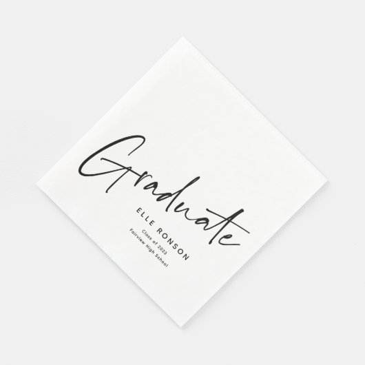 Modern script Afstuderen eenvoudig Afstuderen Servet (Hoek)