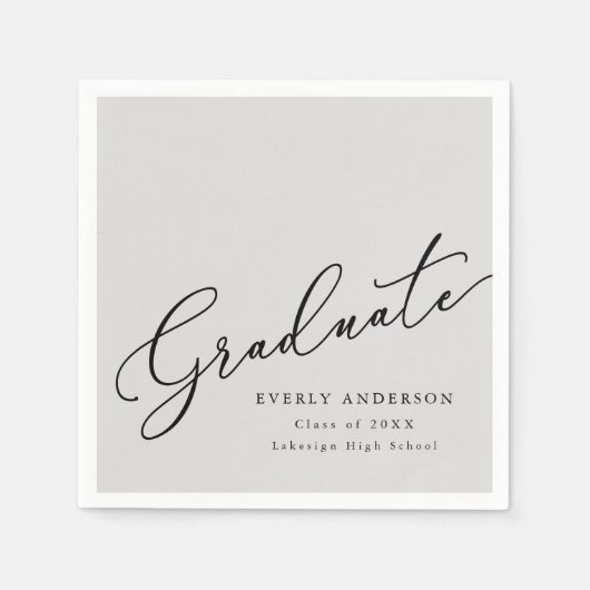 Modern script Afstuderen eenvoudig Afstuderen Servet (Voorkant)