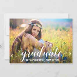 Modern script Afstuderen Foto Aankondiging