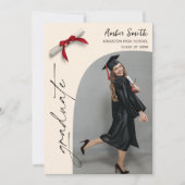 Modern Script Afstuderen foto afstudeerfeest Kaart (Voorkant)