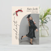 Modern Script Afstuderen foto afstudeerfeest Kaart (Staand voorkant)