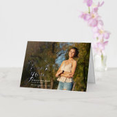 Modern Script Afstuderen Foto Dank u Silver Folie Wenskaart (Orchidee)